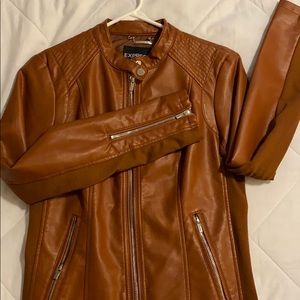 Brown leather jacket